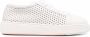 Santoni perforated leather low-top sneakers White - Thumbnail 1
