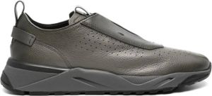 Santoni perforated low-top sneakers Grey