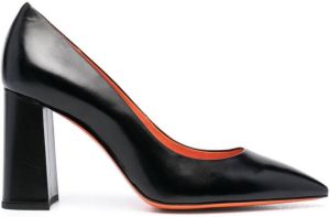 Santoni pointed-toe block-heel pumps Black