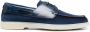 Santoni polished-leather boat shoes Blue - Thumbnail 1