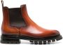 Santoni polished-leather Chelsea boots Brown - Thumbnail 1