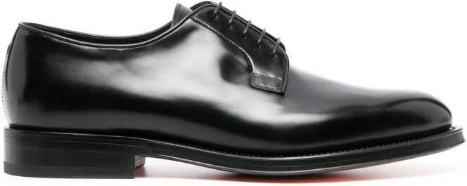 Santoni polished-leather Derby shoes Black