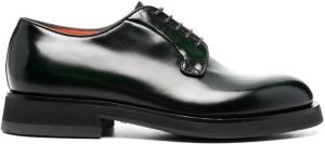 Santoni polished leather derby shoes Green