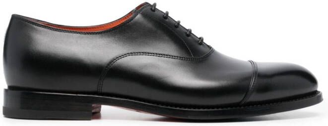 Santoni polished leather Oxford shoes Black