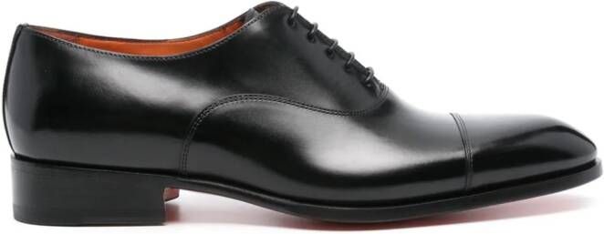 Santoni polished leather Oxford shoes Black