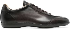 Santoni polished leather sneakers Brown
