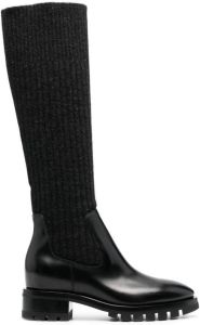 Santoni ribbed-knit panel boots Black