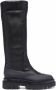 Santoni ribbed leather knee-high boots Black - Thumbnail 1