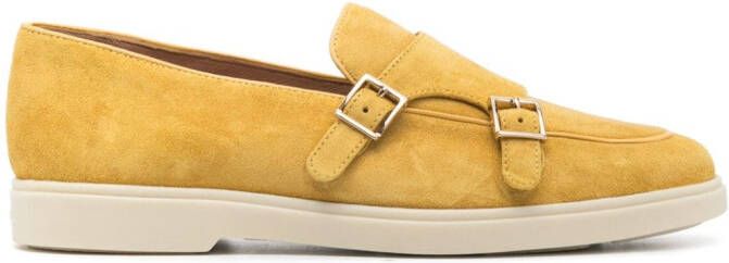 Santoni rubber-sole monk shoes Yellow