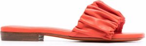 Santoni ruched leather sandals Orange