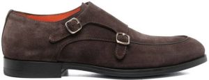 Santoni side buckle-detail monk shoes Brown