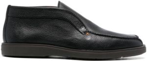 Santoni slip-on leather loafer Black