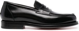 Santoni slip-on leather loafers Black