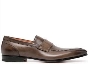 Santoni slip-on leather loafers Brown