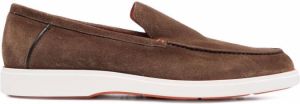 Santoni slip-on leather loafers Brown