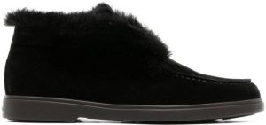 Santoni slip-on shearling loafers Black
