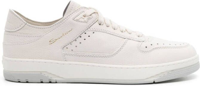 Santoni Sneak-Air panelled leather sneakers White