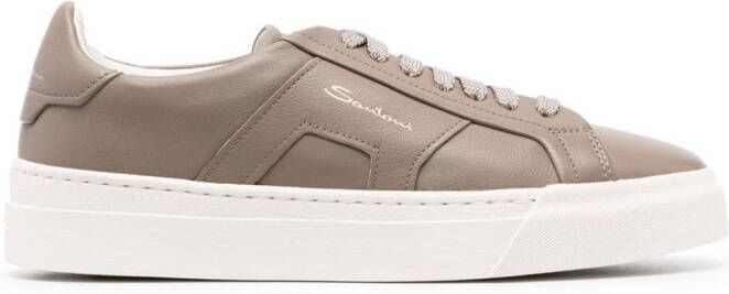Santoni Gloria leather sneakers Brown
