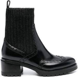 Santoni sock-style ankle boots Black