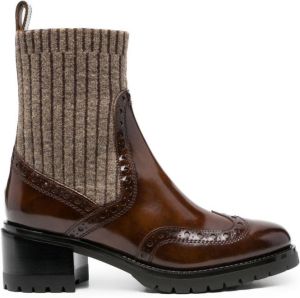 Santoni sock-style ankle boots Brown