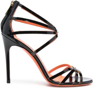 Santoni strap-detail 105mm leather sandals Black