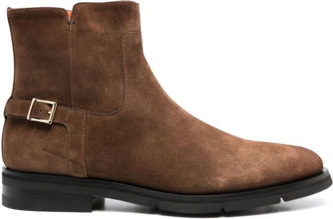 Santoni suede ankle boots Brown