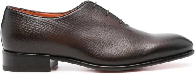 Santoni textured leather oxford shoes Brown