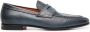Santoni textured leather penny loafers Blue - Thumbnail 1