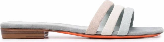 Santoni triple-strap suede sandals Grey