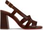 Santoni Venere 85mm leather sandals Brown - Thumbnail 1