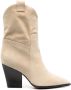 Santoni Western pointed-toe suede boots Neutrals - Thumbnail 1