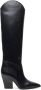 Santoni Western-style leather knee-high boots Black - Thumbnail 1