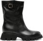 Santoni zip-up ankle leather boots Black - Thumbnail 1