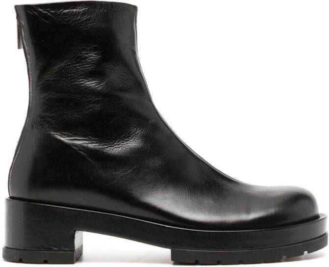 SAPIO zip-up leather boots Black