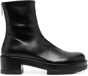 SAPIO zip-up leather boots Black