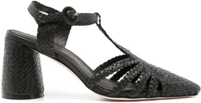 Sarah Chofakian 85mm braided leather sandals Black