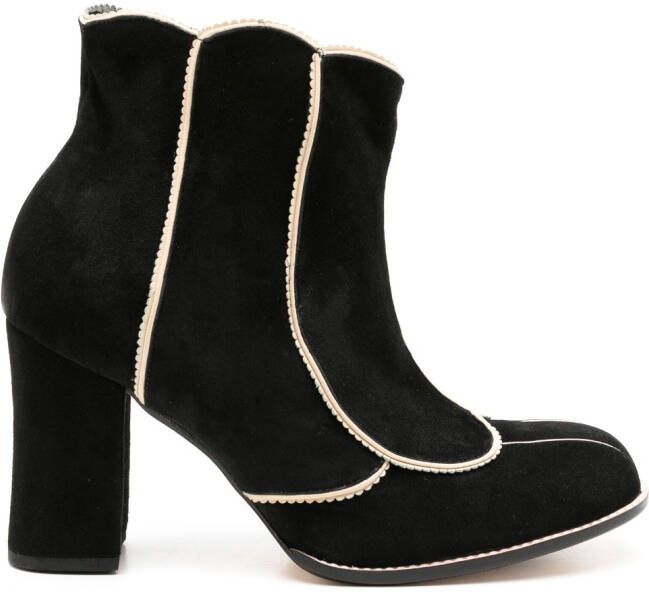 Sarah Chofakian Archie 90mm contrasting-trim boots Black