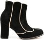 Sarah Chofakian Archie 90mm contrasting-trim boots Black - Thumbnail 1
