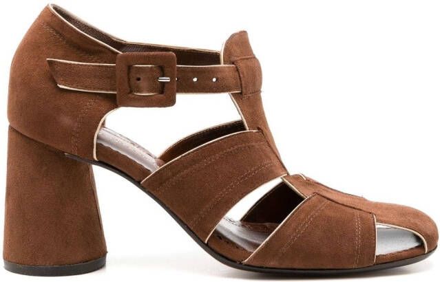 Sarah Chofakian Austin cut-out 70mm sandals Brown