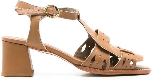 Sarah Chofakian Bastien 50mm leather sandal Brown