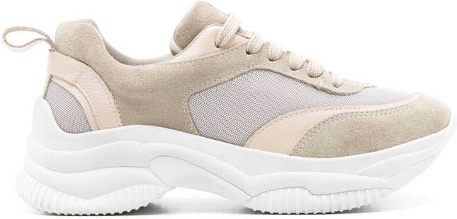 Sarah Chofakian Bell panelled low-top sneakers Neutrals
