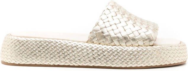 Sarah Chofakian braided-detail flatform sandals Metallic