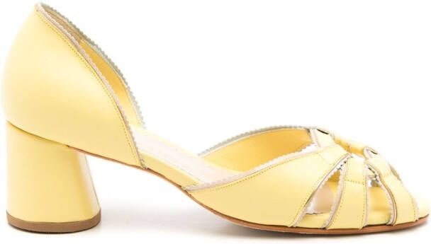Sarah Chofakian Carrie 55mm open-toe pumps Yellow
