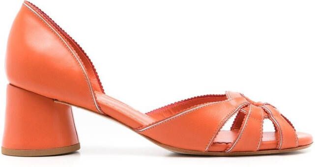 Sarah Chofakian Carrie scalloped sandals Orange