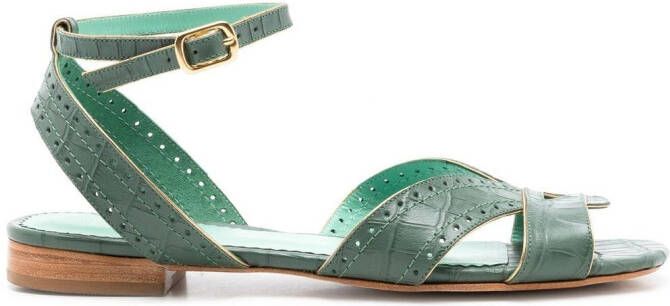 Sarah Chofakian Chemesier ankle-strap detail sandals Green