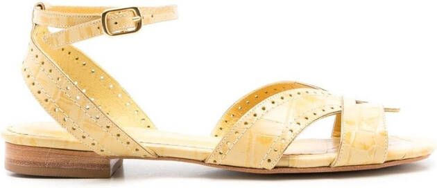 Sarah Chofakian Chemisier open-toe flat sandals Yellow