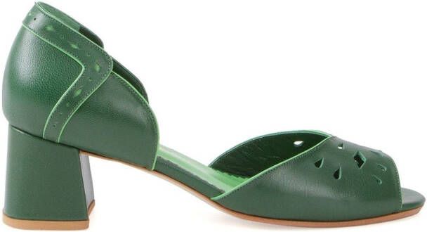 Sarah Chofakian chunky heel pumps Green
