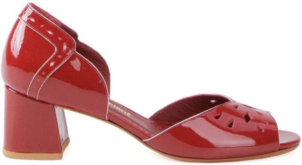 Sarah Chofakian chunky heel sandals Red