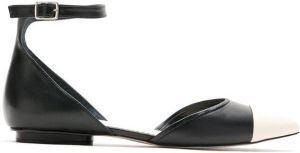 Sarah Chofakian Cisne flat leather sandals Black