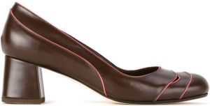Sarah Chofakian contrast piped pumps Brown